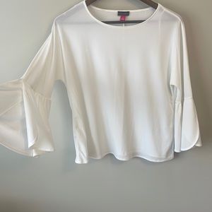 Vince Camuto White Blouse with Bell Sleeves